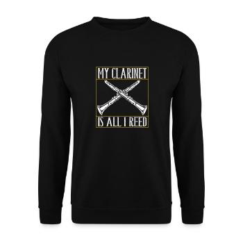 Clarinet Wind Instrument Clarinet player - Unisex Sweatshirt - black - Front - Alina (178cm) & Michal (187cm)