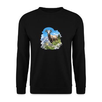 Alpine Goat Mountain Goats Mountain Goat - Unisex Sweatshirt - black - Front - Alina (178cm) & Michal (187cm)