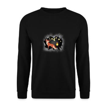 Fox, Foxes, Moon, Stars, Children, Fairy Tale - Unisex Sweatshirt - black - Front - Alina (178cm) & Michal (187cm)