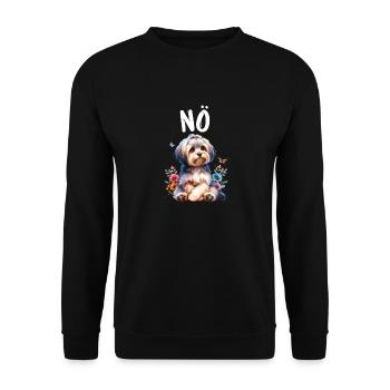 Havanese Lustiger Spruch Nö für Hundeliebhaber - Unisex Pullover - Schwarz - Vorne - Alina (178cm) & Michal (187cm)