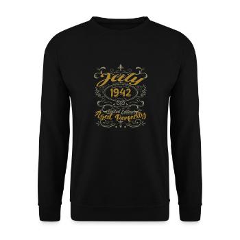Juillet 1942 Anniversaire Juillet 1942 Cadeau 1942 - Sweat-shirt Unisexe - noir - Devant - Alina (178cm) & Michal (187cm)