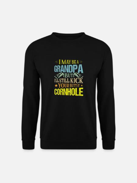 Funny Grandpa Cornhole Player Bean Bag Toss - Unisex Pullover - Schwarz