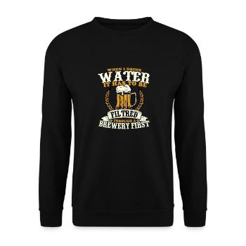 Funny Water Brewery Homebrew Brewer Craft Beer - Unisex Pullover - Schwarz - Vorne - Alina (178cm) & Michal (187cm)