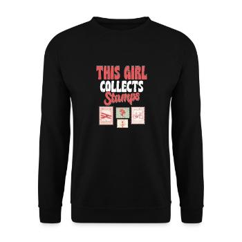 Le girl power dans la philatélie : des timbres à ma façon - Sweat-shirt Unisexe - noir - Devant - Alina (178cm) & Michal (187cm)