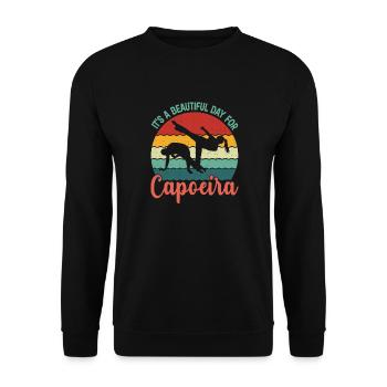 It's a beautiful day for Capoeira - Unisex Sweatshirt - black - Front - Alina (178cm) & Michal (187cm)