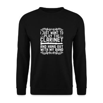 Clarinet Wind Instrument Clarinet player - Unisex Sweatshirt - black - Front - Alina (178cm) & Michal (187cm)