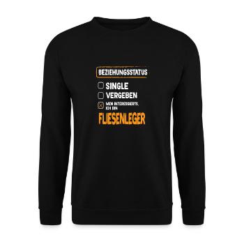 Statut de la relation de carreleur Profession de carreleur - Sweat-shirt Unisexe - noir - Devant - Alina (178cm) & Michal (187cm)