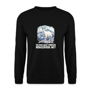 Alpine Goat Mountain Goats Mountain Goat - Unisex Sweatshirt - black - Front - Alina (178cm) & Michal (187cm)