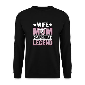 Ehefrau Mama Capoeira Legende - Unisex Pullover - Schwarz - Vorne - Alina (178cm) & Michal (187cm)