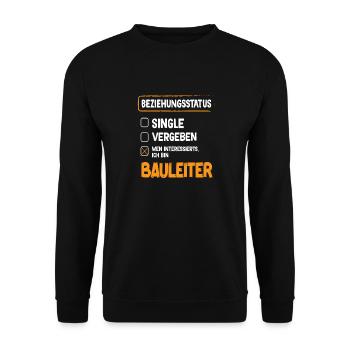 Statut de la relation avec le directeur de la construction Directeur de la construction Gestion de la construction - Sweat-shirt Unisexe - noir - Devant - Alina (178cm) & Michal (187cm)