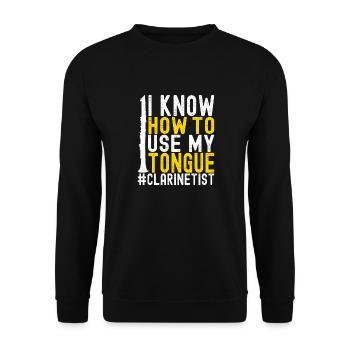 Clarinet Wind Instrument Clarinet player - Unisex Sweatshirt - black - Front - Alina (178cm) & Michal (187cm)