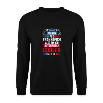 Français Français France - Sweat-shirt Unisexe - noir - Devant - Alina (178cm) & Michal (187cm)