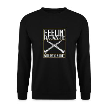 Clarinet Wind Instrument Clarinet player - Unisex Sweatshirt - black - Front - Alina (178cm) & Michal (187cm)