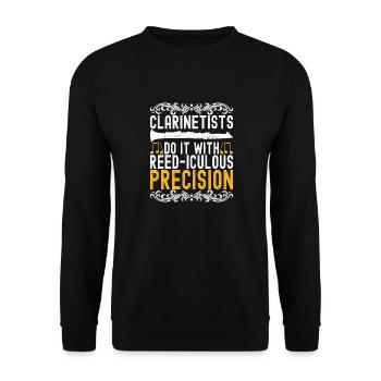 Clarinet Wind Instrument Clarinet player - Unisex Sweatshirt - black - Front - Alina (178cm) & Michal (187cm)