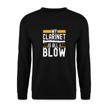 Klarinette Blasinstrument Klarinettenspieler - Unisex Pullover - Schwarz - Vorne - Alina (178cm) & Michal (187cm)