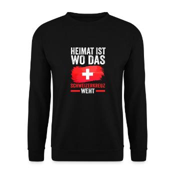 Suisse suisse - Sweat-shirt Unisexe - noir - Devant - Alina (178cm) & Michal (187cm)