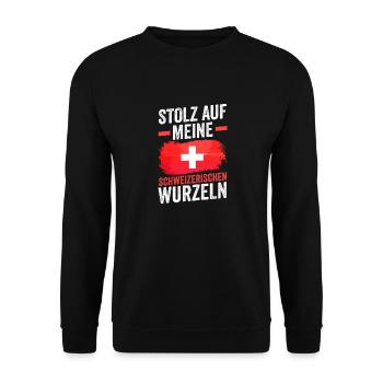 Suisse suisse - Sweat-shirt Unisexe - noir - Devant - Alina (178cm) & Michal (187cm)