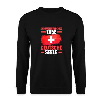 Suisse suisse - Sweat-shirt Unisexe - noir - Devant - Alina (178cm) & Michal (187cm)