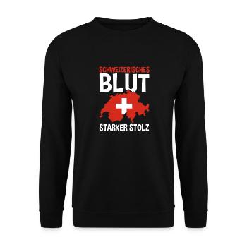 Suisse suisse - Sweat-shirt Unisexe - noir - Devant - Alina (178cm) & Michal (187cm)