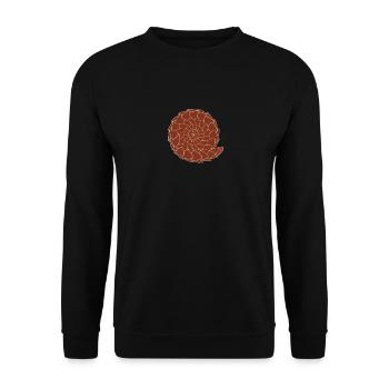 Gerolltes Schuppentierhemd Gefährdet Rette das Schuppentier - Unisex Pullover - Schwarz - Vorne - Alina (178cm) & Michal (187cm)