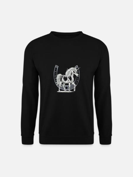 Hoefijzer Eenhoorn Eenhoorns Paard Paarden - Uniseks sweater - zwart