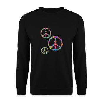 Flower Power Flowers - Unisex Sweatshirt - black - Front - Alina (178cm) & Michal (187cm)