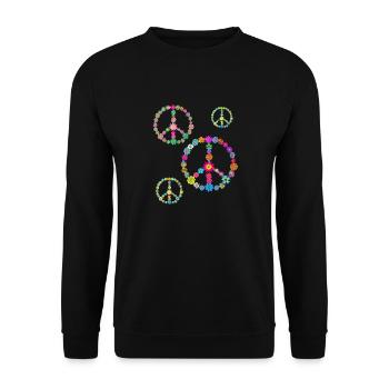 Fleurs de la paix - Sweat-shirt Unisexe - noir - Devant - Alina (178cm) & Michal (187cm)