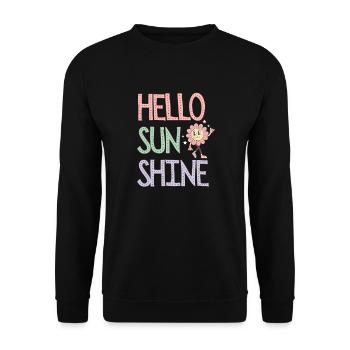 Hello Sunshine Floral Pastel - Unisex Sweatshirt - black - Front - Alina (178cm) & Michal (187cm)