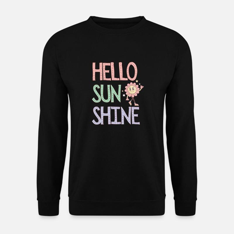 Hello Sunshine Blumen-Pastell - Unisex Pullover - Schwarz