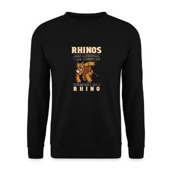 Rhinos Are Awesome I Am Awesome Cool Rhinoceros - Unisex Sweatshirt - black - Front - Alina (178cm) & Michal (187cm)
