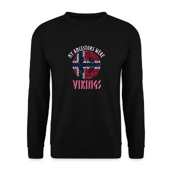 Viking ancestors valhalla odin vikings - Unisex Sweatshirt - black - Front - Alina (178cm) & Michal (187cm)