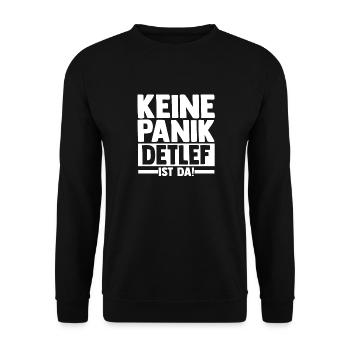 Vorname Detlef - Unisex Pullover - Schwarz - Vorne - Alina (178cm) & Michal (187cm)