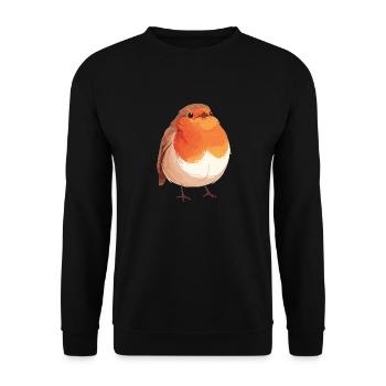 Robin Rotkehlchen - Unisex Sweatshirt - black - Front - Alina (178cm) & Michal (187cm)