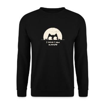Je crois que j’ai vu un peuple. Chat mignon. - Sweat-shirt Unisexe - noir - Devant - Alina (178cm) & Michal (187cm)