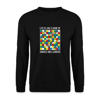 La vie est comme un jeu de serpents et d’échelles - Sweat-shirt Unisexe - noir - Devant - Alina (178cm) & Michal (187cm)