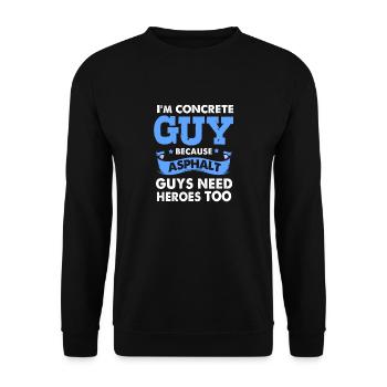 Bauarbeiter Baustelle Beton - Unisex Pullover - Schwarz - Vorne - Alina (178cm) & Michal (187cm)