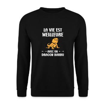Dragon barbu - Sweat-shirt Unisexe - noir - Devant - Alina (178cm) & Michal (187cm)