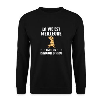 Dragon barbu - Sweat-shirt Unisexe - noir - Devant - Alina (178cm) & Michal (187cm)