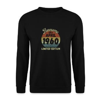 Awesome since April 1960 - Geburtstag - Unisex Pullover - Schwarz - Vorne - Alina (178cm) & Michal (187cm)