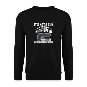 Its Not A Gun Meme - Funny Its Not A Gun - Unisex Pullover - Schwarz - Vorne - Alina (178cm) & Michal (187cm)