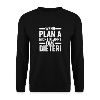 Vorname Dieter - Unisex Pullover - Schwarz - Vorne - Alina (178cm) & Michal (187cm)