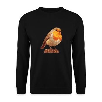 Robin Rotkehlchen - Sweat-shirt Unisexe - noir - Devant - Alina (178cm) & Michal (187cm)
