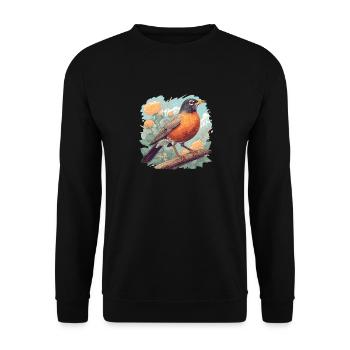 Robin Rotkehlchen - Unisex Sweatshirt - black - Front - Alina (178cm) & Michal (187cm)