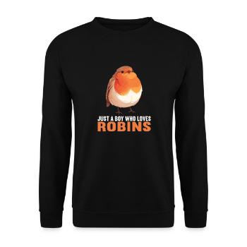 Robin Rotkehlchen - Unisex Sweatshirt - black - Front - Alina (178cm) & Michal (187cm)
