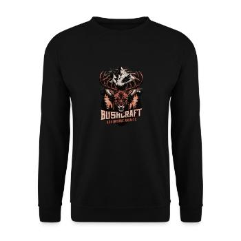 L’aventure du bushcraft vous attend - Sweat-shirt Unisexe - noir - Devant - Alina (178cm) & Michal (187cm)
