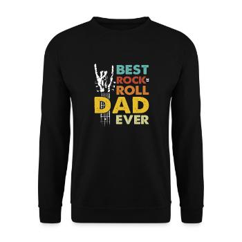 Meilleur papa de tous les temps avec guitare, musique rock et thème du crâne - Sweat-shirt Unisexe - noir - Devant - Alina (178cm) & Michal (187cm)
