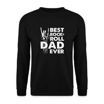 Bester Rock'n'Roll-Vater aller Zeiten Gitarrenmusiker Bester - Unisex Pullover - Schwarz - Vorne - Alina (178cm) & Michal (187cm)