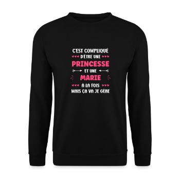 Marie - Sweat-shirt Unisexe - noir - Devant - Alina (178cm) & Michal (187cm)