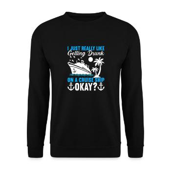 Kreuzfahrt Urlaub Kreuzfahrtschiff - Unisex Pullover - Schwarz - Vorne - Alina (178cm) & Michal (187cm)