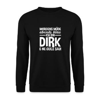 Prénom Dirk - Sweat-shirt Unisexe - noir - Devant - Alina (178cm) & Michal (187cm)
